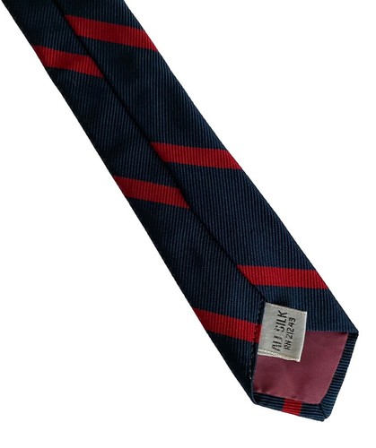 VTG Navy & Red Striped Silk Neck Tie Necktie John B Rourke 57" x 3.25 USA ACWA - Picture 4 of 4
