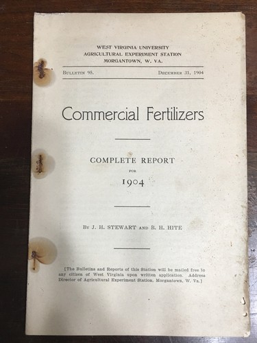 WVU Agriculture 1903 Bulletin~Rural Water, Sheep Parasites, Fertilizers - Picture 4 of 4