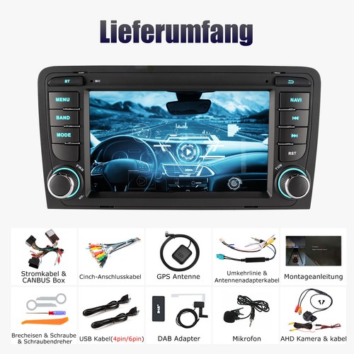 DAB+ 32G Android 13 Carplay Autoradio GPS Navi WIFI KAM Für Audi A3 S3 RS3 8V 8P - Bild 16 von 16