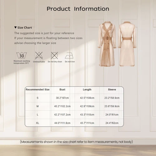 Womens Coat See Through Trench Notch Lapel Jackets Ladies Outerwear Cropped- - Picture 52 of 60