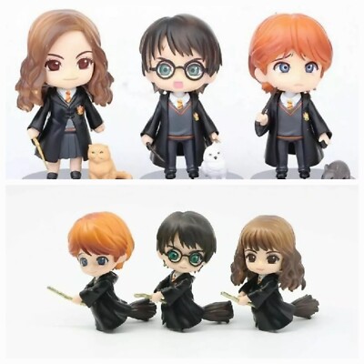 Konvolut 6 Harry Potter Figuren Set - Harry, Hermine und Ron 7 cm - Figuren