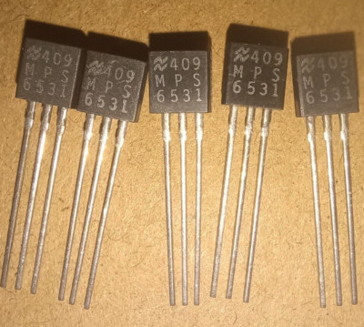 Nat'l Semiconductor MPS6531 NPN silicon transistors/Lot of 5/NOS/TO-92 pkg