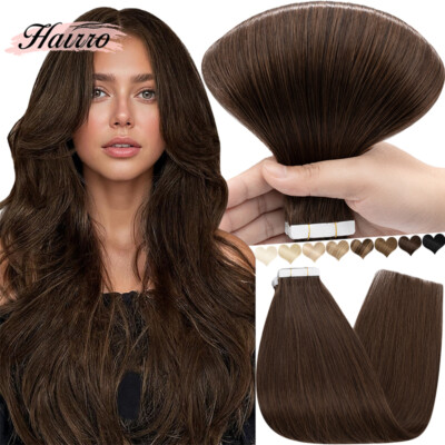 Double Drawn 200G Tape In Remy Human Hair Extensions Skin Weft FULL HEAD THICK