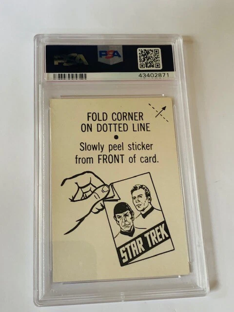 Adesivo de cartas colecionáveis Star Trek 1976 Topps PSA 7 Captain Kirk Beaming Up #9 James - Imagem 3 de 3