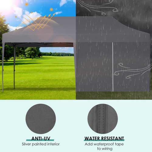 3x6m Heavy Duty Waterproof Pop Up Gazebo Garden Party Canopy Tent with 6 Sides - Picture 24 of 28