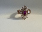 Bomb Party Lymphoma Awareness Size 9 Ruby CZ Rose Gold Pop out Ring HOC674 — photo 2