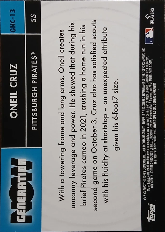 2022 Panini Prizm Rookie Auto Oneil Cruz Pittsburgh Pirates Silver SP Lot (6) - Image 4 of 4