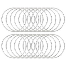 20 Dream Catcher Rings for Macrame, 3 Inch Flower Rings, Silver
