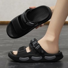 Men Summer Beach Slides Thick Sole Non-Slip Open-Toe Slippers Slide Flip flop
