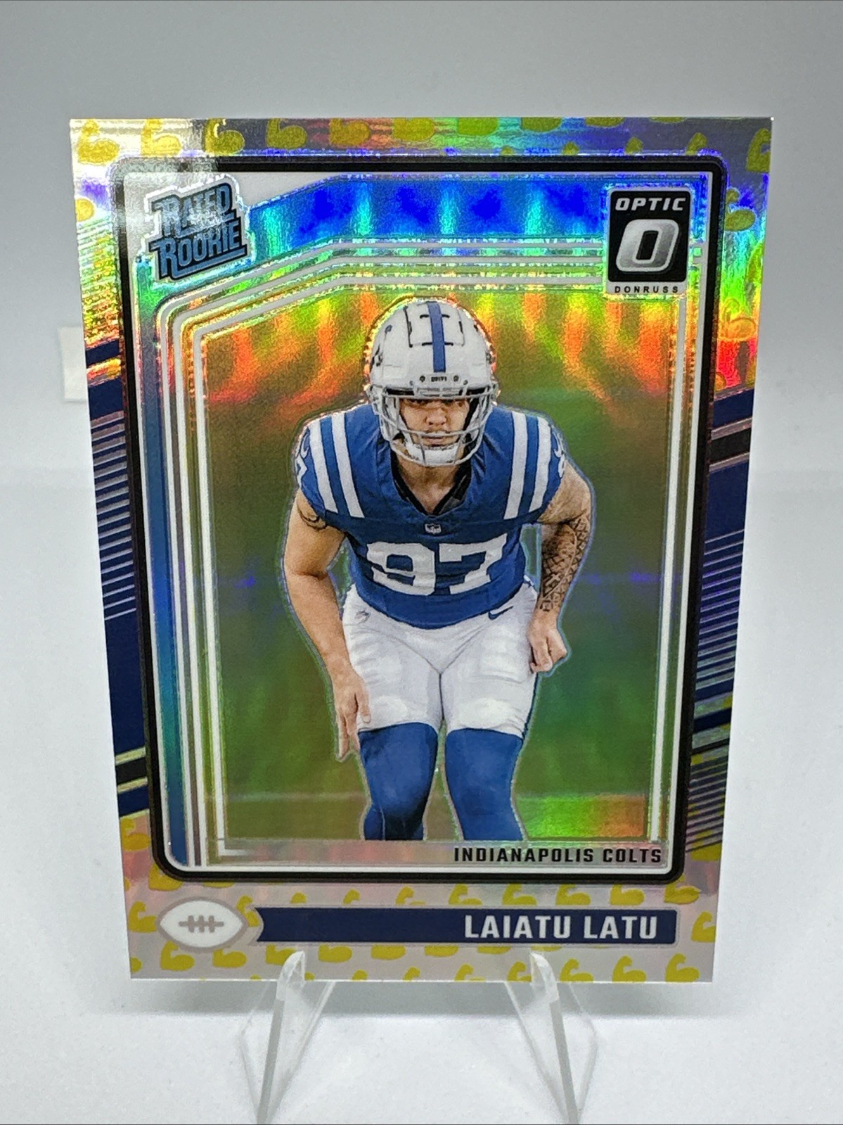 2024 Panini Donruss Optic No. 267 Laiatu Latu RC Rookie Flex /149 Colts