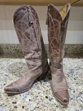 Vtg Tony Lama Womens Cowboy Boots Size 6B Brown Western