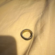 Silver-Tone Patterned Design Band Ring Size 7 Metal Jewelry Accessory