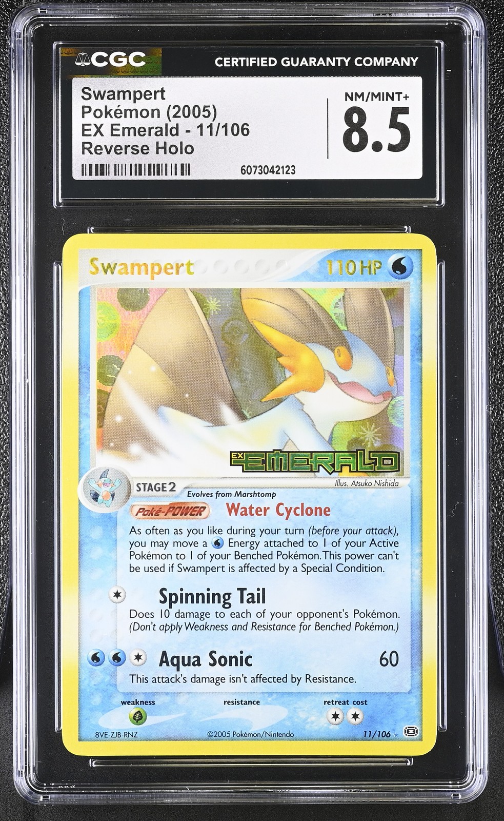 CGC 8.5 Swampert 2005 EX Emerald 11/106 Reverse Holo STAMPED Pokemon Card