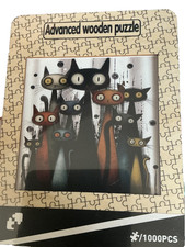 Advanced Wooden Puzzle Whimsy Cats New in Box 1000PCS