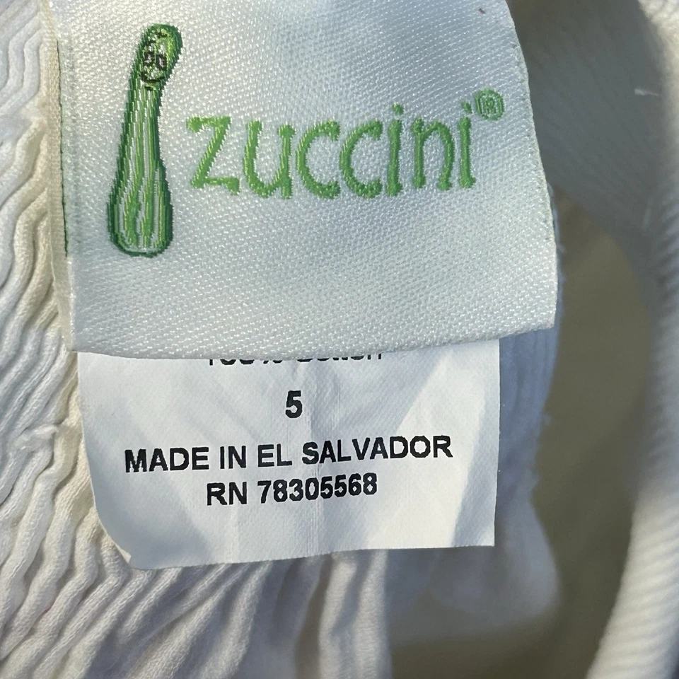Vestido Calabacín Zuccini Calado Marfil Rosa Borde Pana Obispo Vacaciones Talla 5 Foto 3 de 4