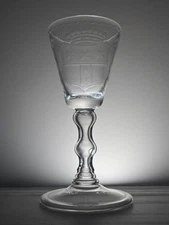 Antique Georgian Royalty Nobility Crystal Glass Wine Goblet UK Arms Cipher Crown