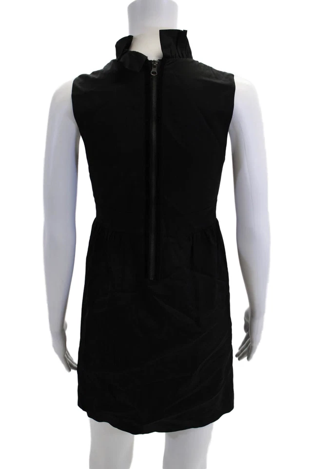 Alice + Olivia Womens Ruffled Trim Sleeveless A Line Dress Black Size Extra Smal - Image 3 of 4