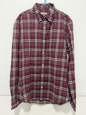 Burberry Brit Shirt Women's Long Sleeve Cotton Red Size X-Large
