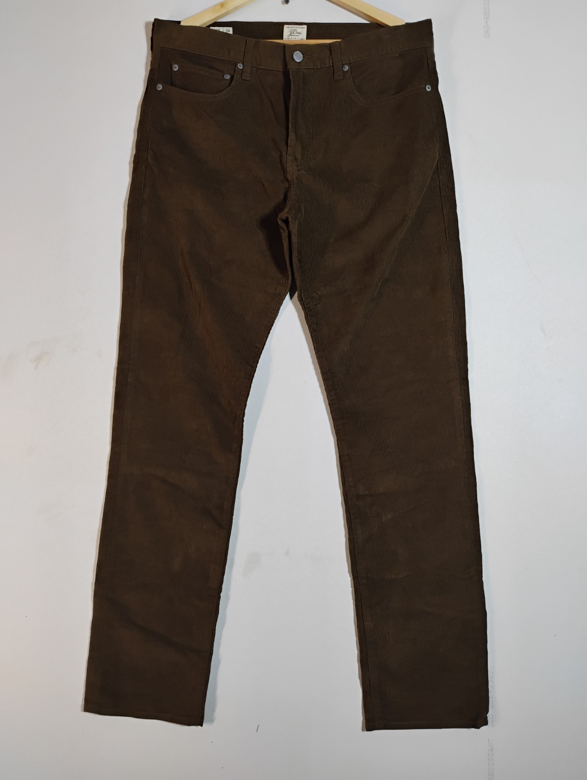 J Crew 34x34 Straight Leg  770 Stretch Brown Corduroy Pants NWOT