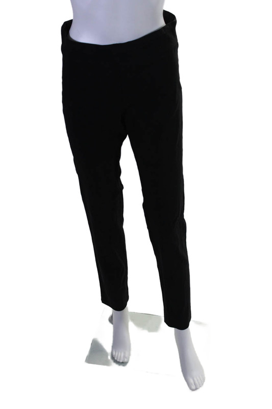 Fabrizio Gianni Womens Slide On Stretch Casual Straight Leg Pants Black Size 8