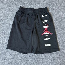 Jordan Shorts Boys Size S Black Mesh Athletic Basketball Jumpman Logo