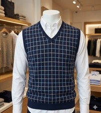 Vintage Gap Windowpane Sweater Vest Large Grandpacore Dark Academia Preppy