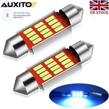 2 X Blue 36mm Car Bulbs C5W Festoon LED 3 5050 SMD LED Interior Lights 12V DC