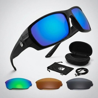 Grizzly Fishing Pro Polarized Sunglasses Kit TR90 Frame 4 Interchangeable Lens