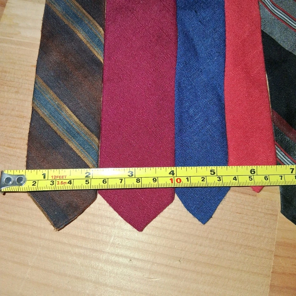 LOTE 7x Corbata Vintage Rayas DE COLECCIÓN SKINNY Clip On Brittsport Años 50 Rockabilly Lino Foto 3 de 4