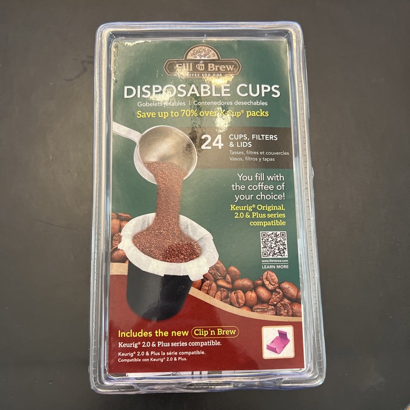 Fill n Brew Individual Disposable Coffee Pods use w/ Keurig K-Cup Coffee 24 cups