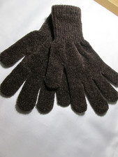 Acrylic Ladies Knit Brown Unlined Gloves, One Size Fits All, New w/ Tag