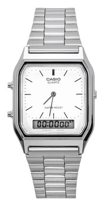 Casio Vintage Dual Time Alarm Quartz Analog Digital AQ-230A-7DMQ Unisex Watch