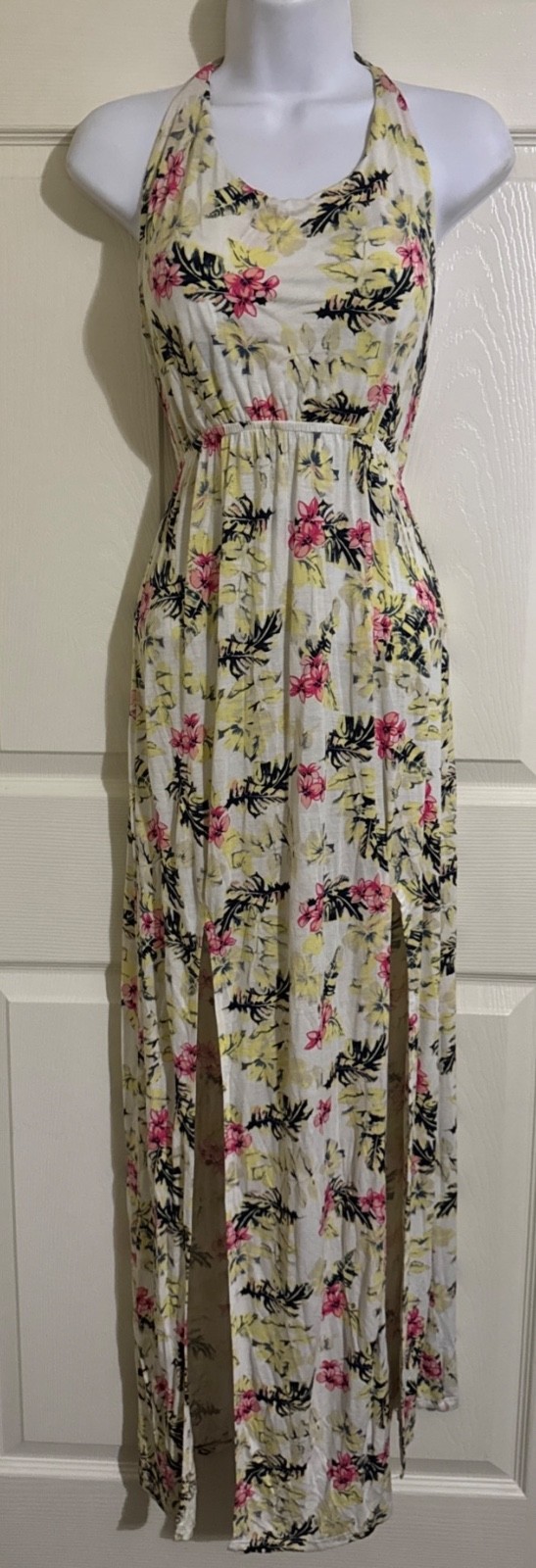 Floral Maxi Dress Stretch Cotton Blend  Sleeveless Size S NWOT