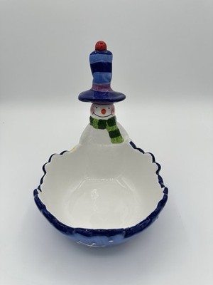 Snowman Dip Bowl With Spreader Christmas Festive Serving Dish By Elements NIB
