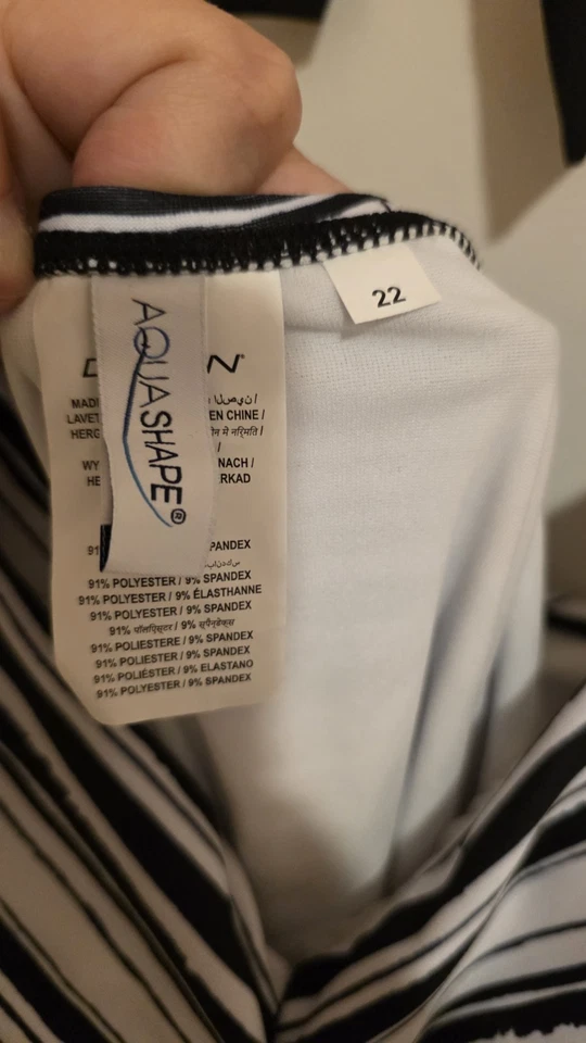 Traje de baño Dolfin de una pieza negro blanco para mujer talla grande 22 nuevo con etiquetas halter Foto 3 de 4