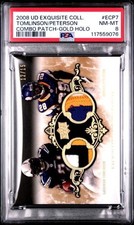 PSA 8 - 2008 UD Exquisite LADAINIAN TOMLINSON ADRIAN PETERSON DUAL PATCH 12/15
