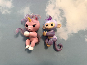 Fingerlings 7 Baby Monkey & 2 unicorn lot different WowWee used