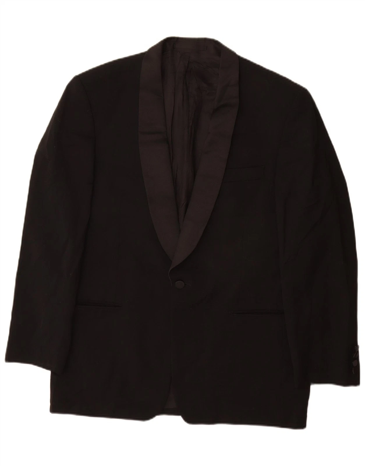 Pierre Cardin Mens 1 Button Blazer Jacket UK 40 Large Black Wool EZ01