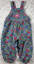 Vintage Baby B  Gosh Vestbak Overalls 24 Months Purple Pink Floral Print Osh Kosh