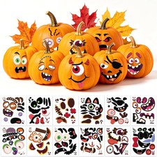 Halloween Pumpkin Decorating Stickers, Pumpkin Face Stickers Decal Make Jack-O-L