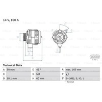 Bosch Generator Lichtmaschine 100A 14V FüR Lexus IS Sportcross I JCE1_ GXE1_