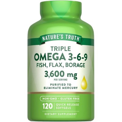 Nature's Truth Omega 3-6-9 Softgels | 3600mg | 120 Count