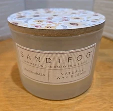 Sand & Fog Two Wick Lemongrass Scented Candle 12 oz New Kitchen Home Cottagecore