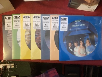 ABBA LP PICTURE DISC SET X 7 MINT SEALED UNPLAYED SUPER TROUPER VOULEZ-VOUS ETC