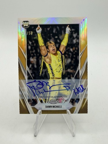 2026 Topps Chrome WWE Shawn Michaels ON-CARD AUTO True Gold Refractor /50