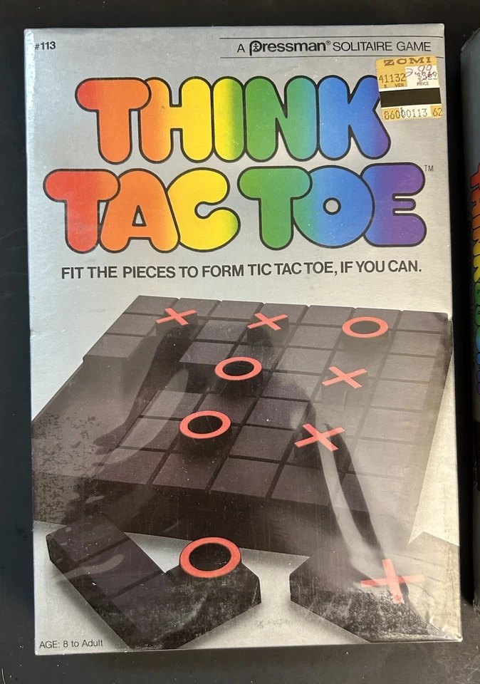 MINT, SEALED! 1984 Think & Jump + Think Tac Toe Solitaire Games By Pressman - Image 2 of 4