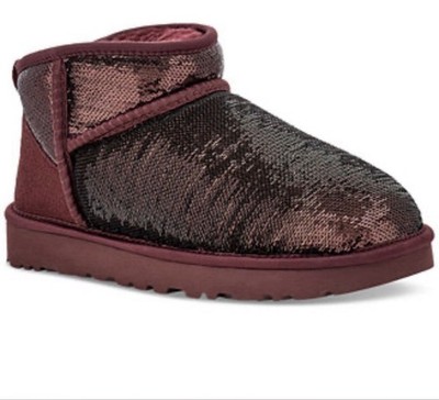 UGG Women's Classic Ultra Mini Boot Mirror Ball Wild Grape Sz 7 Regular Fit New