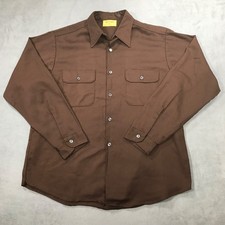 True Vintage Big Yank Union Made Shirt Men's Brown Work Wear 16 - 16.5