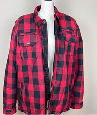 Hugger Channel Road Warrior Ce Armor Reinforced Mens Motorcycle Flannel Jacket