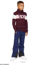 PERFECT MOMENT Kids Burgundy 'Ski' Merino Wool Turtleneck Sz 6 NWT $196